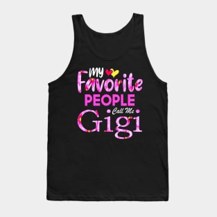 My Favorite People Call Me Gigi Cute Floral Mother's Day Tank Top